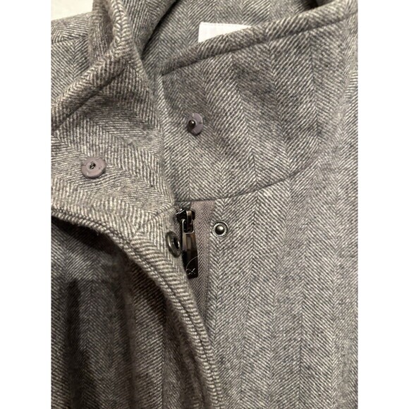 Calvin Klein Wool Blend Gray Tweed Stand Collar Walker Coat Women’s Sz 18 Zips - Picture 4 of 15